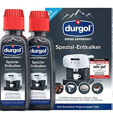 durgol Swiss Espresso Spezial-Entkalker für Kaffeemaschinen – Einfache Reinigung ohne Rückstände – 2x125ml