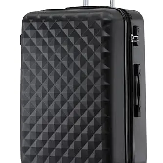 BEIBYE Hartschalen Trolley Reisekoffer Set (Schwarz, L)