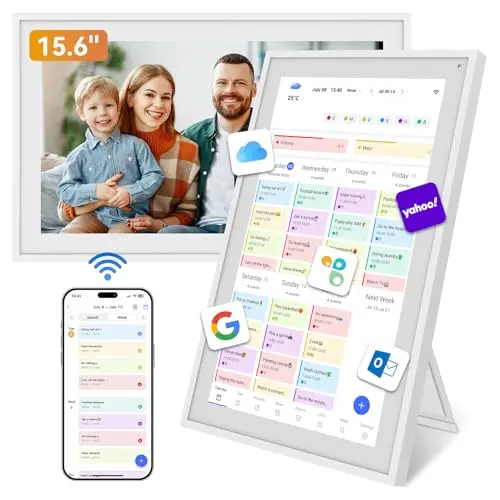 TABWEE Digitaler Kalender 15,6'' - Elektronischer Familienplaner mit Aufgabenliste und Bilderrahmen