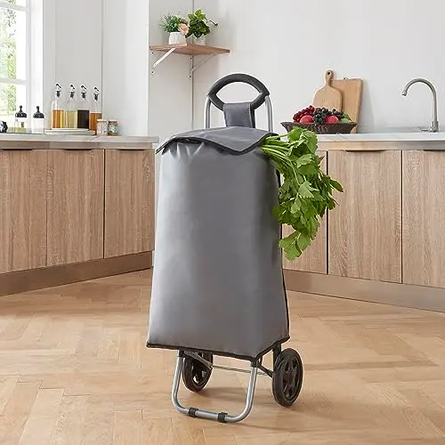 en.casa Einkaufstrolley Nørre klappbarer Einkaufswagen dunkelgrau/schwarz, bis 30 kg