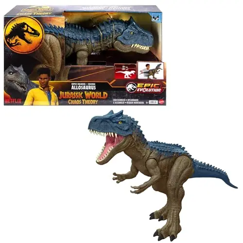 Mattel Jurassic World Chaostheorie Allosaurus Actionfigur - 96 cm Dinosaurier für Action-Spielspaß