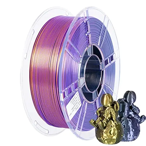 TRONXY 3D-Drucker Filament, dreifarbiges PLA in Violett, Gold und Schwarz, 1,75 mm, 1 kg