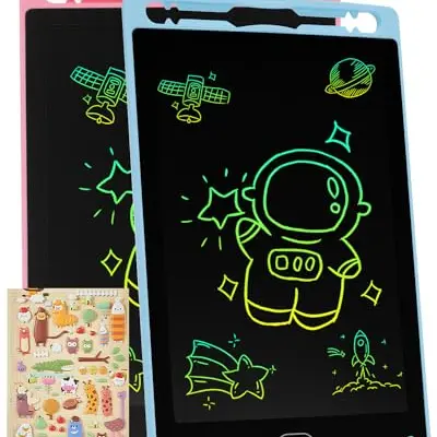 [2 Pack] LCD Schreibtafel 8,5 Zoll – Tragbares, löschbares Zeichenbrett für Kinder, Grafiktablett für Jungen und Mädchen (2 Einzelpackungen)