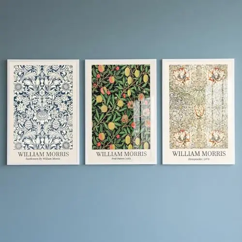 William Morris Poster Set – Vintage Wandbilder für Wohnzimmer, Schlafzimmer oder Badezimmer | DIN A3 (30x42 cm)