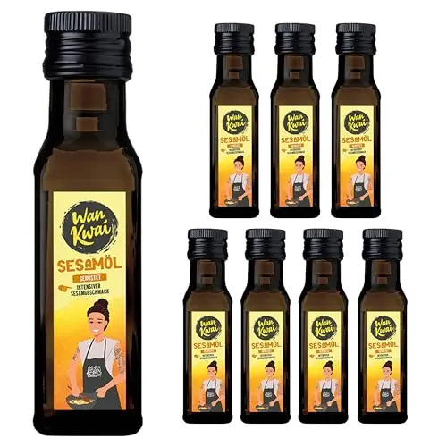 Wan Kwai geröstetes Sesamöl - 8x100 ml - Ideal zum Braten und für asiatische Gerichte