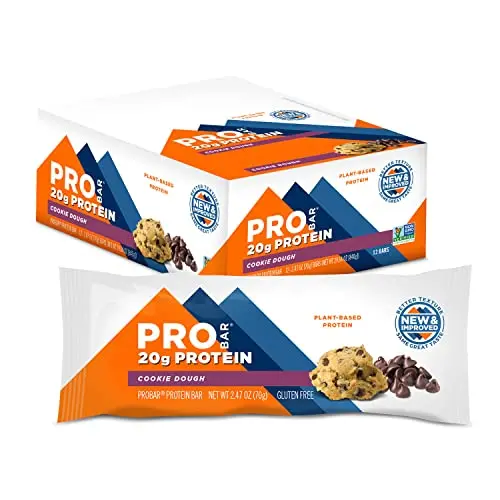 PROBAR Cookie Dough Proteinriegel (12 x 70g) - Fitness High Protein Bar mit 20g Eiweiß für Crossfit und Krafttraining