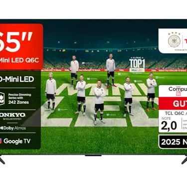 TCL 65 Zoll QLED Mini LED Fernseher, 4K HDR, Dolby Vision, Smart Google TV, 144Hz, HDMI 2.1
