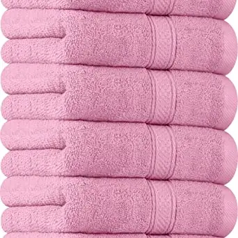 Utopia Handtücher Set - 100% Baumwolle ultraweich, 6er Pack (Rosa)