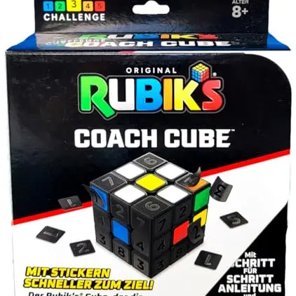 Rubik's Cube Coach Cube 3x3 Lernwürfel mit Stickern und Schritt-für-Schritt-Anleitung
