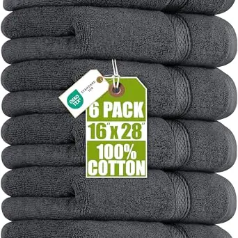 Utopia Towels Handtücher Set 100% Baumwolle, 41x71 cm, 6er Pack (Grau)