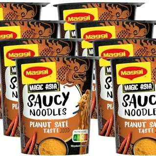 Maggi Magic Asia Noodles Peanut Saté Geschmack, 8er Pack