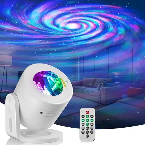 LED Sternenhimmel Projektor mit Fernbedienung und Timer – Bluetooth Nordlicht Lampe für Schlafzimmer und Party