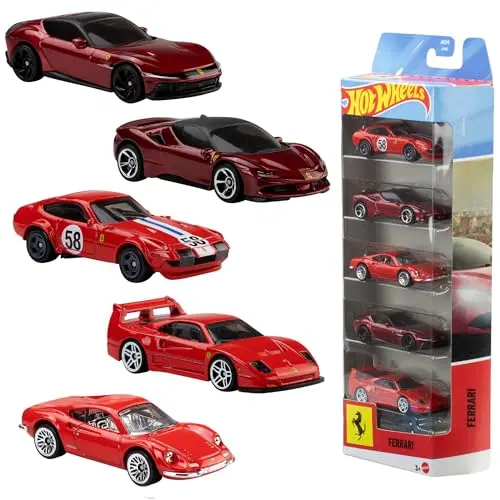 Hot Wheels 5er-Pack Ferrari Fahrzeuge 1:64