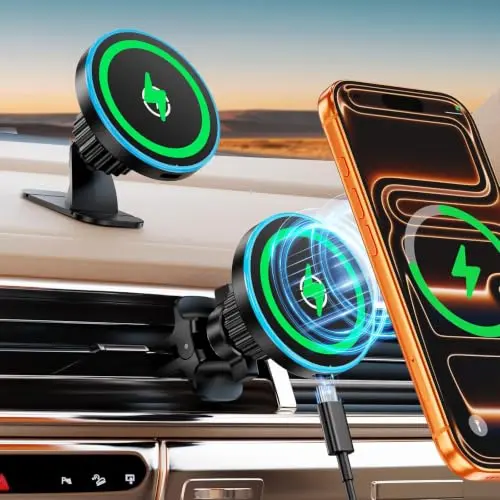 360°Mag-Safe Autohalterung für Auto mit 15W Ladefunktion