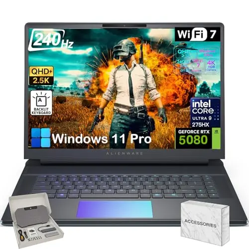 Alienware 18 Area 51 Gaming Laptop - Intel 24-Core, NVIDIA RTX 5080, 18 Zoll WQXGA, 64GB RAM, 8TB SSD, Win 11 Pro