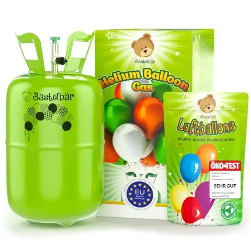 Helium Gasflasche + 100 Luftballons – perfekt für Party, Hochzeit und Geburtstag – ÖKO-TEST