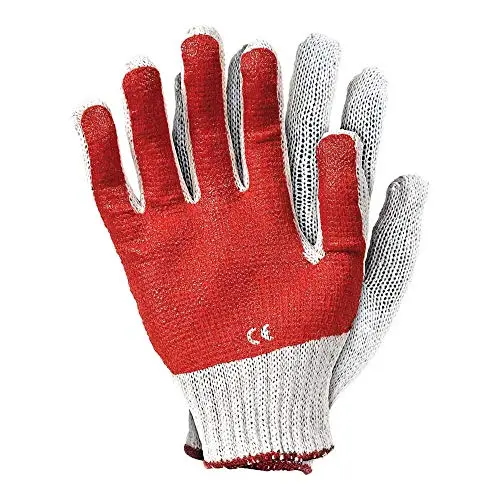 Reis Schutzhandschuhe Größe 8, Weiß-Rot, 10 Stück