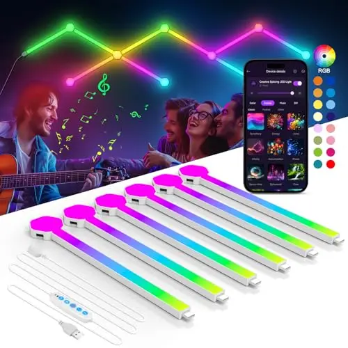Kimimara RGB LED Gaming Wandleuchte - App-Steuerung, Musik Sync, Deko für Schlafzimmer und Gamer Room