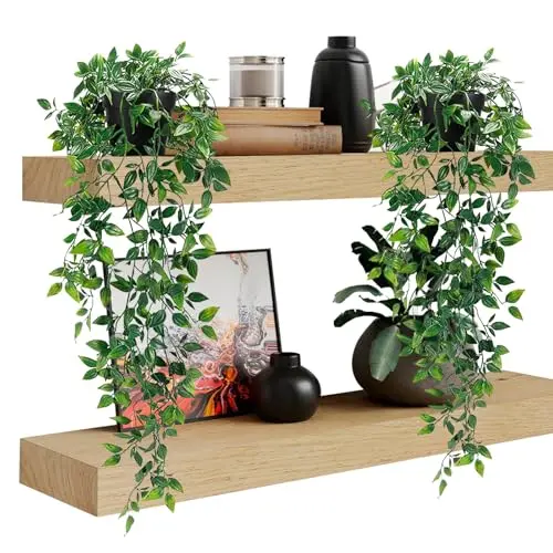 2 Stück Künstliche Hängepflanzen Eukalyptus 65cm im Topf für Hausgarten Indoor Outdoor