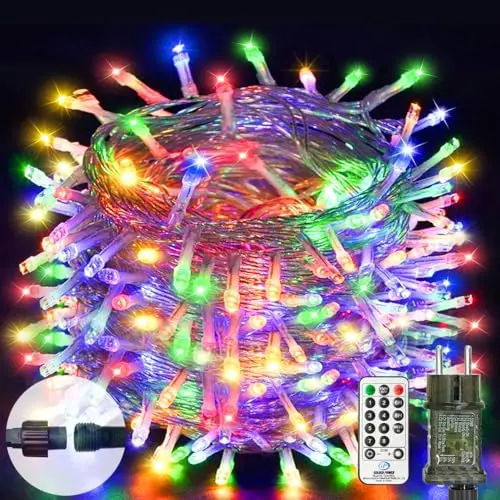 btfarm 20M 200 LED Lichterkette Außen mit Fernbedienung, Timer, 8 Modi, IP65 wasserdicht für Garten, Balkon, Weihnachten