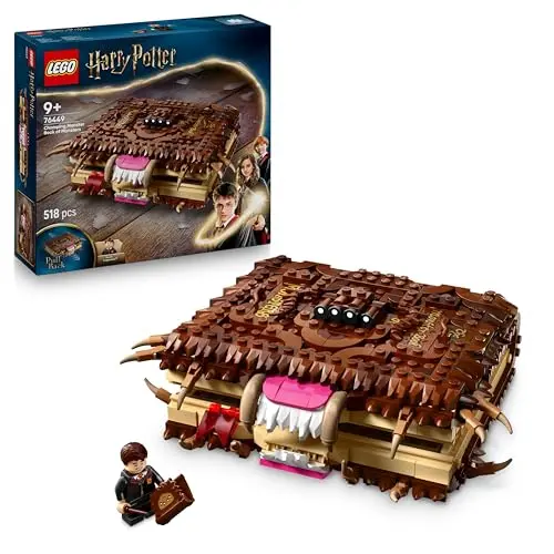 LEGO Harry Potter Beißendes Monsterbuch – Interaktives Spielzeug mit Rückziehmotor und Neville Longbottom Figur – Geschenk für Kinder & Fans