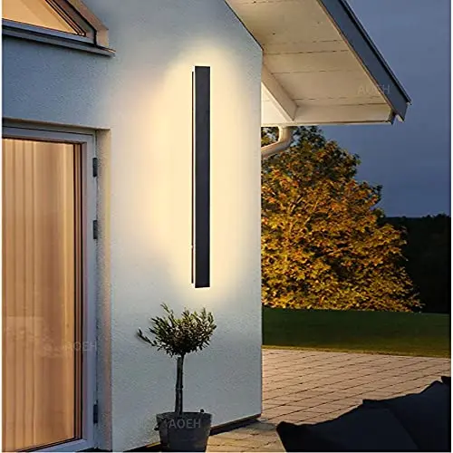 Wasserdichte Wandleuchte aus Aluminium und Acryl für Garten und Terrasse, 30 cm, 12 W, warmes Licht