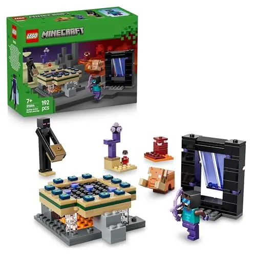 LEGO Minecraft Reise durch Nether und Endportal - Set mit Figuren für Kinder ab 7 Jahren - 21584