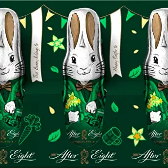 NESTLÉ AFTER EIGHT Mini-Osterhasen, 3x20g einzeln verpackte Schokoladenhasen