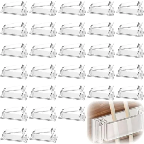 Kabelhalter 30 Stück, selbstklebend, transparent - Kabelclips für Heim und Büro