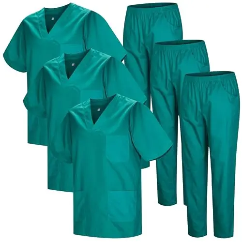 MISEMIYA Unisex Medizinische Uniformen, Grün 22, XL - 3er Pack