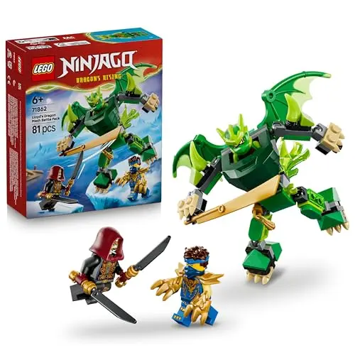 LEGO NINJAGO Lloyds Drachen-Mech Battle Set - Ninja Spielset mit 3 Minifiguren & Katanas - Geschenk für Kinder ab 6 Jahre