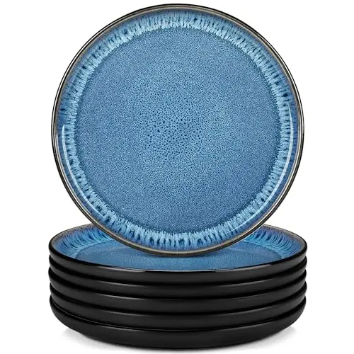 vancasso Speiseteller Set für 6 Personen, Blau, geeignet für Spülmaschine und Mikrowelle