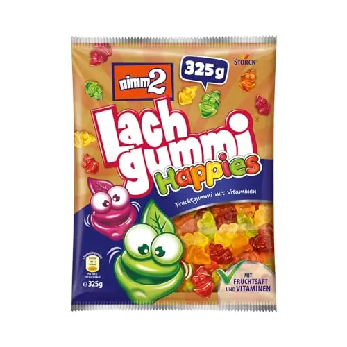 nimm2 Lachgummi Happies – 325g Fruchtgummi mit Fruchtsaft und Vitaminen
