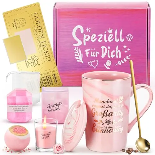 XVB Geschenke für Frauen – 340 ml Kaffeetassen & Becher Set für Geburtstag, Valentinstag, Jahrestag & Weihnachten