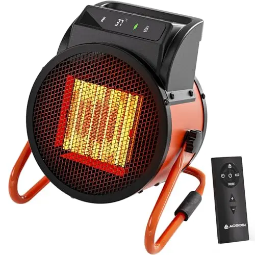 Keramischer Heizlüfter mit Fernbedienung, 2000W, 3 Heizstufen, Schnelle Wärme für Indoor und Outdoor