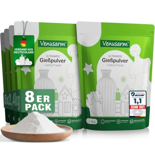 Venusarm Gießpulver Weiß 19,2kg – Natürlicher Gips für DIY Kunsthandwerk