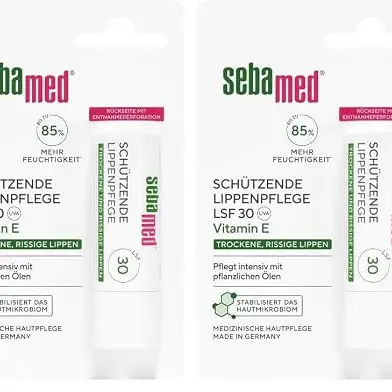 Sebamed Lippenpflegestift mit Lichtschutzfaktor 30, pflegt bei trockenen und rissigen Lippen, ohne Mineralöle, 2 Stück