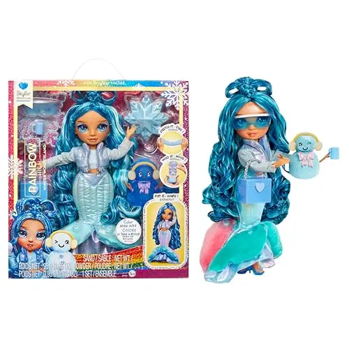 Rainbow High Skyler Winter Wonderland Puppe, 28 cm, mit magischem Schnee & Schneemann-Set, für Kinder 4-12 Jahre