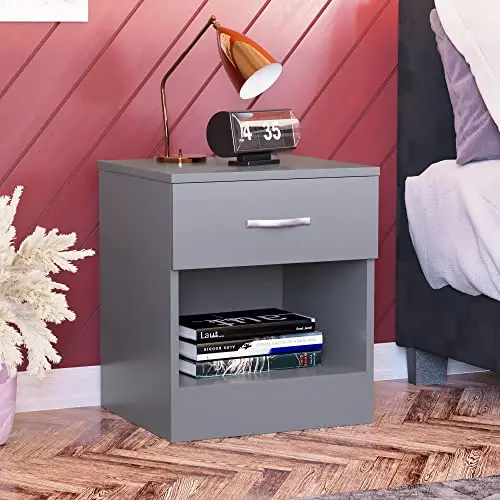 Vida Designs Kommode mit Schublade - Grau - Ideal für Schlafzimmer