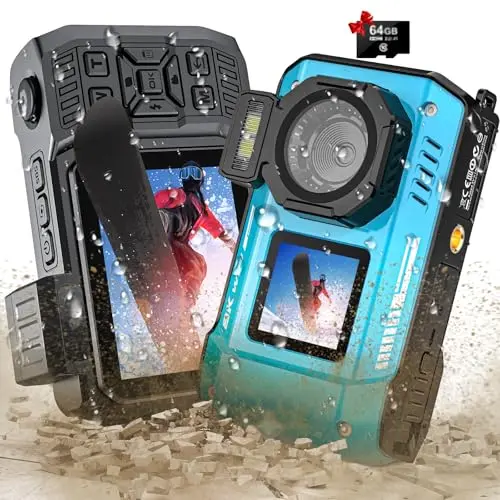 Yixinxin 8K Digitalkamera für Unterwasser, 70MP, WiFi, 64GB Karte, Dual-Screen, 2500mAh, ideal für Schnorcheln