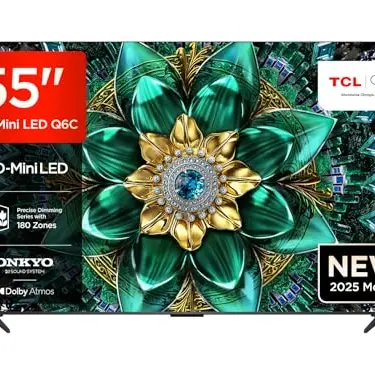 TCL 55Q6C 55 Zoll QD-Mini LED Fernseher, 4K HDR Smart TV mit Google TV und Onkyo Sound System