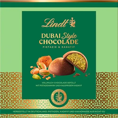 Dubai Style Pralinés | 90g mit Vollmilchschokolade, Pistazien, Mandeln & Kadayif-Füllung