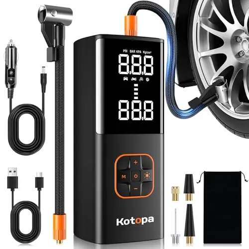 Elektrische Luftpumpe 150PSI, wiederaufladbar mit 25000mAh Akku, für Fahrrad, Auto, Motorrad und Bälle