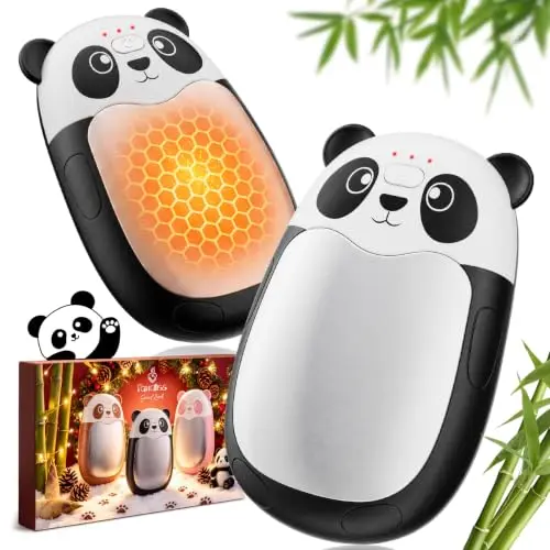 Fandliss Elektrischer Handwärmer 2er Set mit Band, Panda-Design