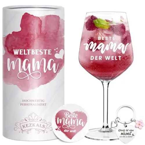 KEZKALS Weinset als Muttertagsgeschenk für Mama & Frauen – Weingläser