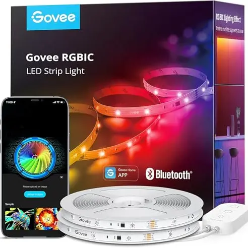 Govee RGBIC LED Strip 20m mit Musik-Sync und App-Steuerung, 64 Szenenmodi für Zuhause