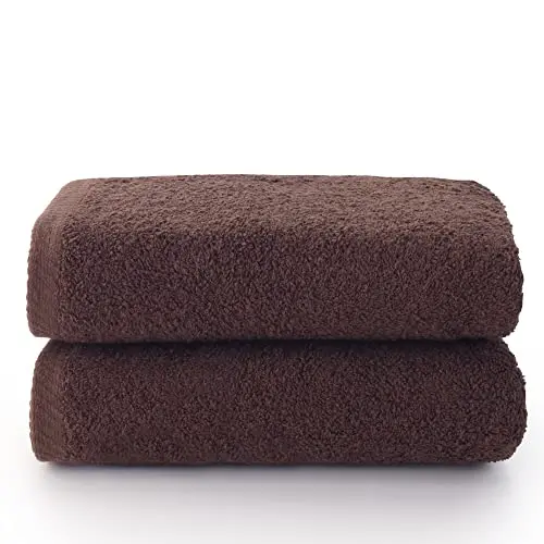 Top Towel Plus - Große Badetücher und 2 Gesichts- oder Bidethandtücher - 100 % Baumwolle - Braun