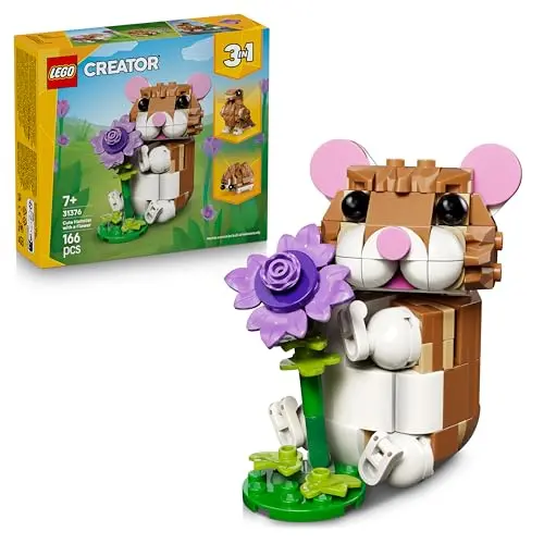 LEGO Creator 3-in-1 Niedlicher Hamster - Kinderspielzeug mit 3 Bauoptionen - Geschenk für Jungen und Mädchen - 31376