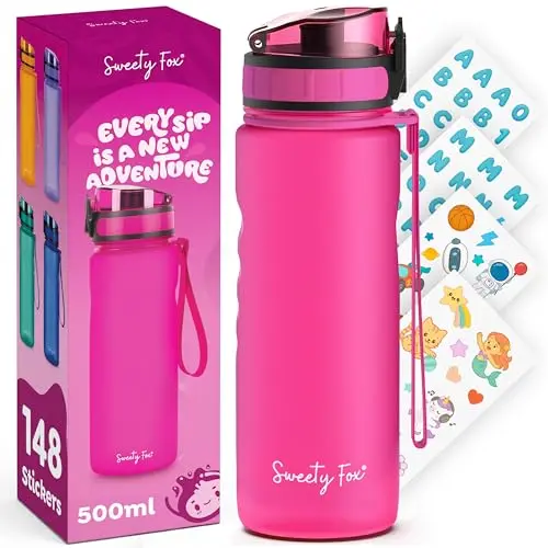 Sweety Fox Kinder-Trinkflasche 500ml - Pink, Kohlensäure geeignet