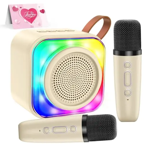MicQutr Bluetooth Karaoke Mikrofon mit Lautsprecher, drahtlos, tragbar, für Zuhause und Partys, kompatibel mit Android, iOS und PC